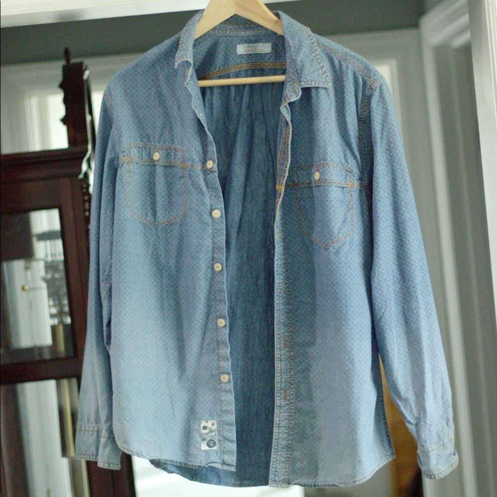 Perry Ellis Faux Denim Ombre Button-Down